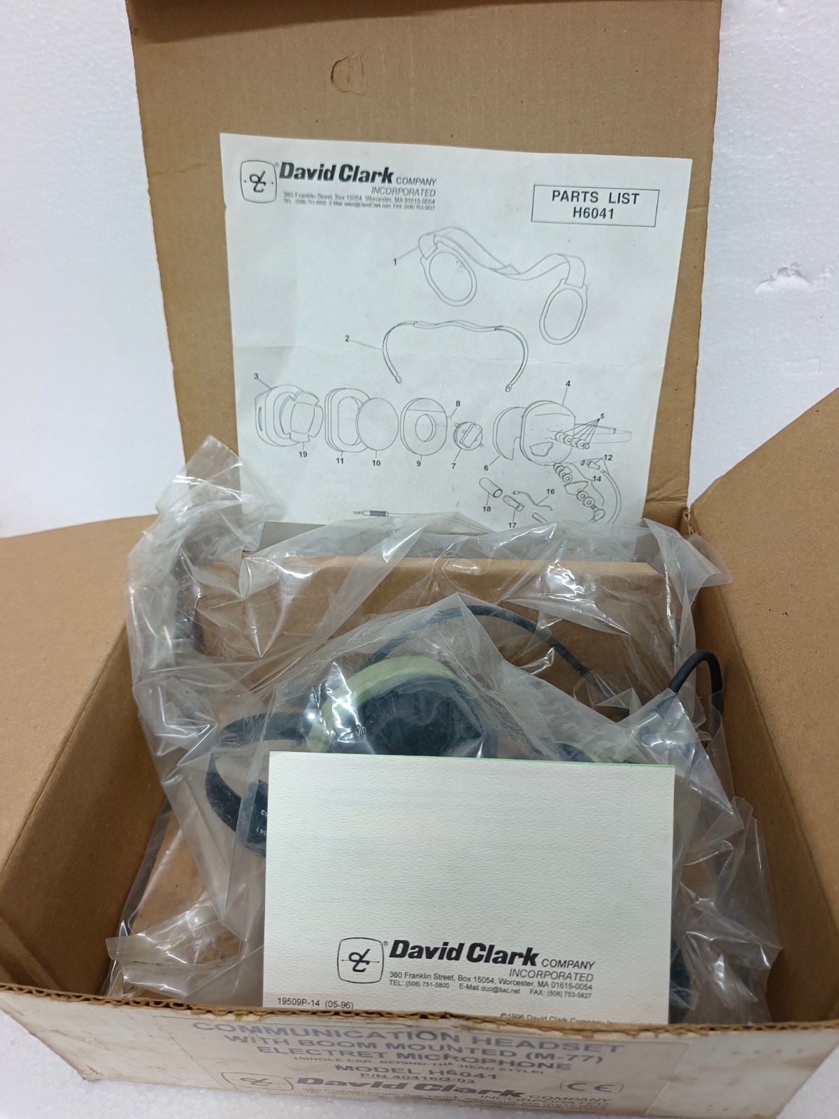 David Clark H6041 Headsets Microphone 40416G-03