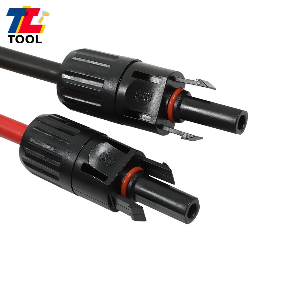1 Pair 5ft 10AWG Black + Red Solar Panel Extension Cable Wire Connector