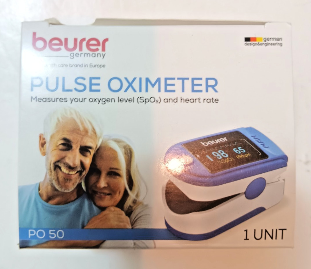 Beurer PO50 Fingertip PULSE OXIMETER, Blood Oxygen Saturation Heart Rate Monitor