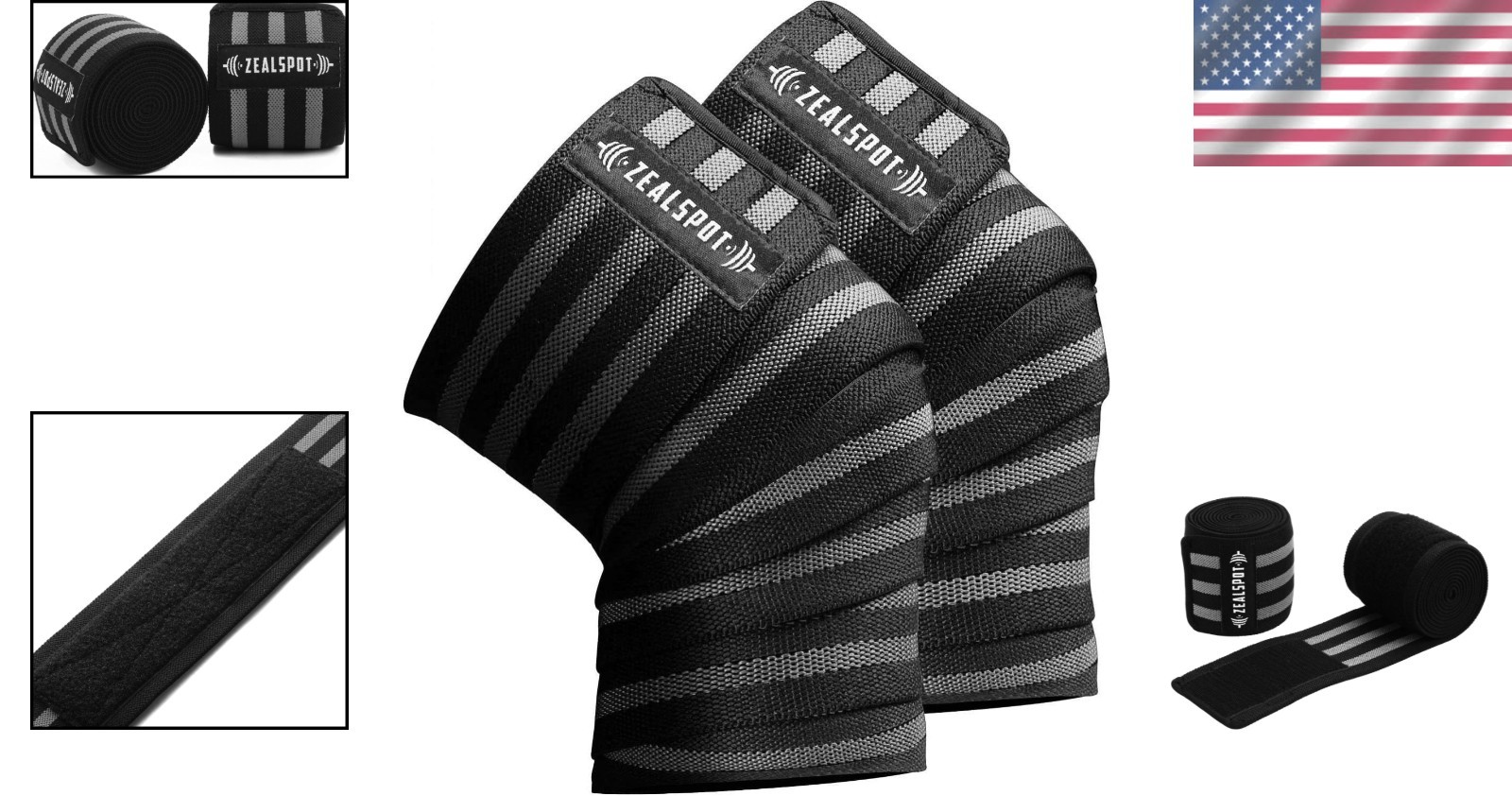 Adjustable 72" Knee Wraps Pair - Compression Support for Weightlifting & Fitness
