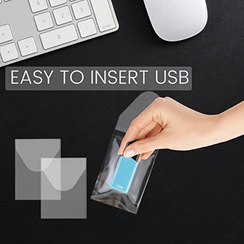 Professional USB Drive Adhesive Pockets | Transparent Self-Adhesive Storage
