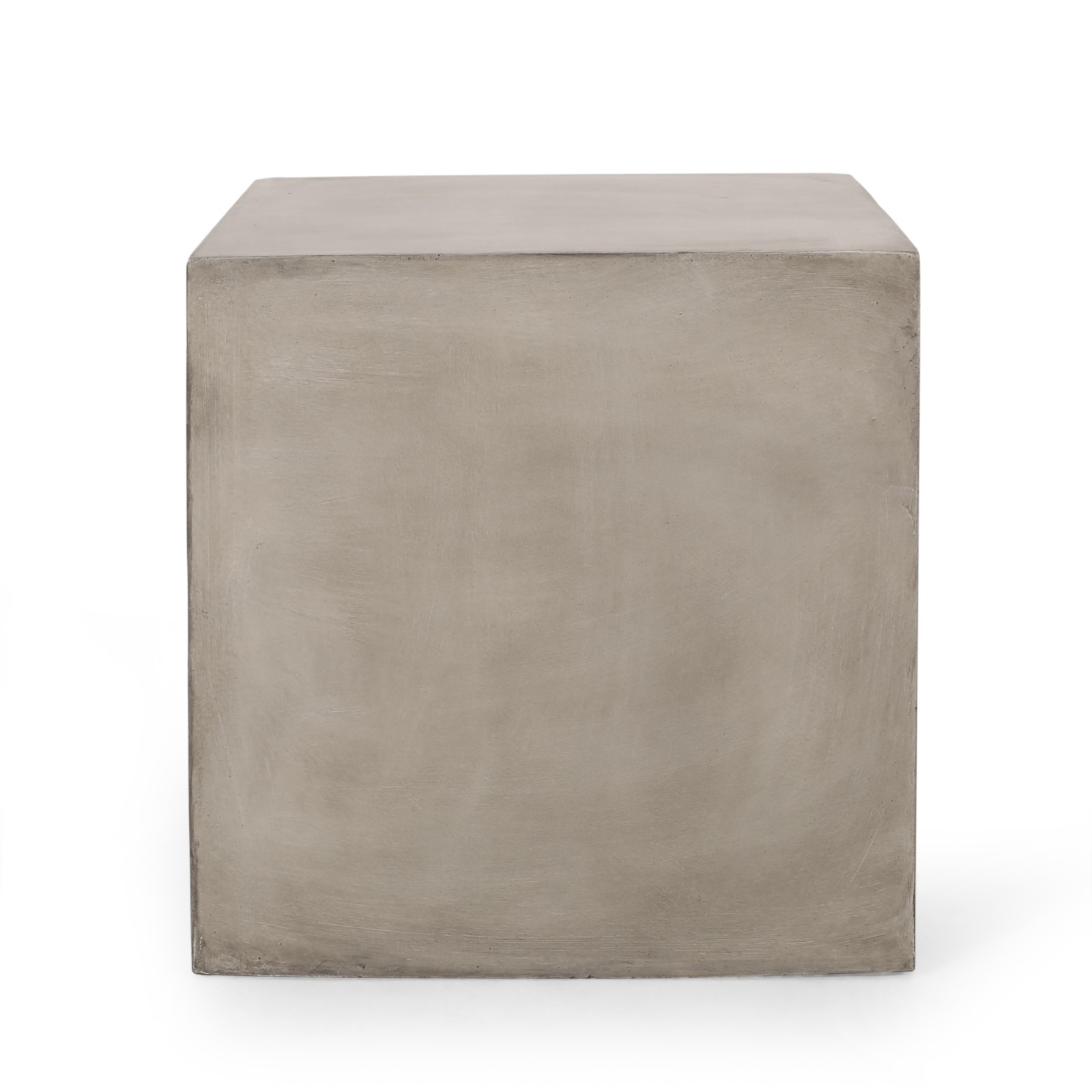Outdoor Square Side Table Light Grey MGO Concrete 22" Cube