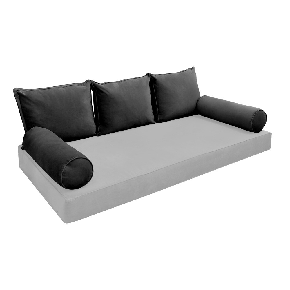 COVER ONLY Model V3 Full Velvet Same Pipe Indoor Daybed Cushion Bolster - AD350