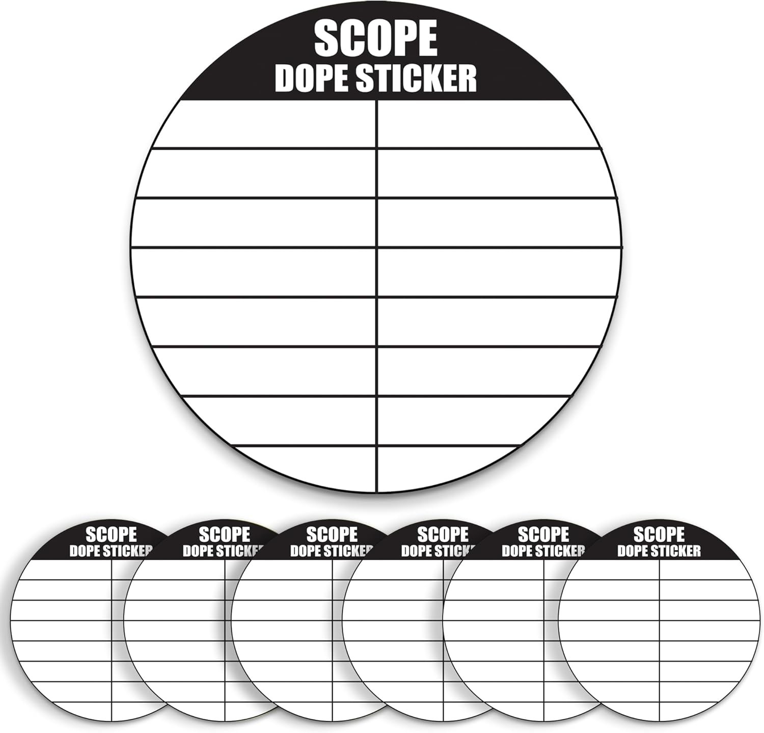 12 Pack Writable Scope DOPE Sticker for Long-Range Shooting- 1.5 Inch, White