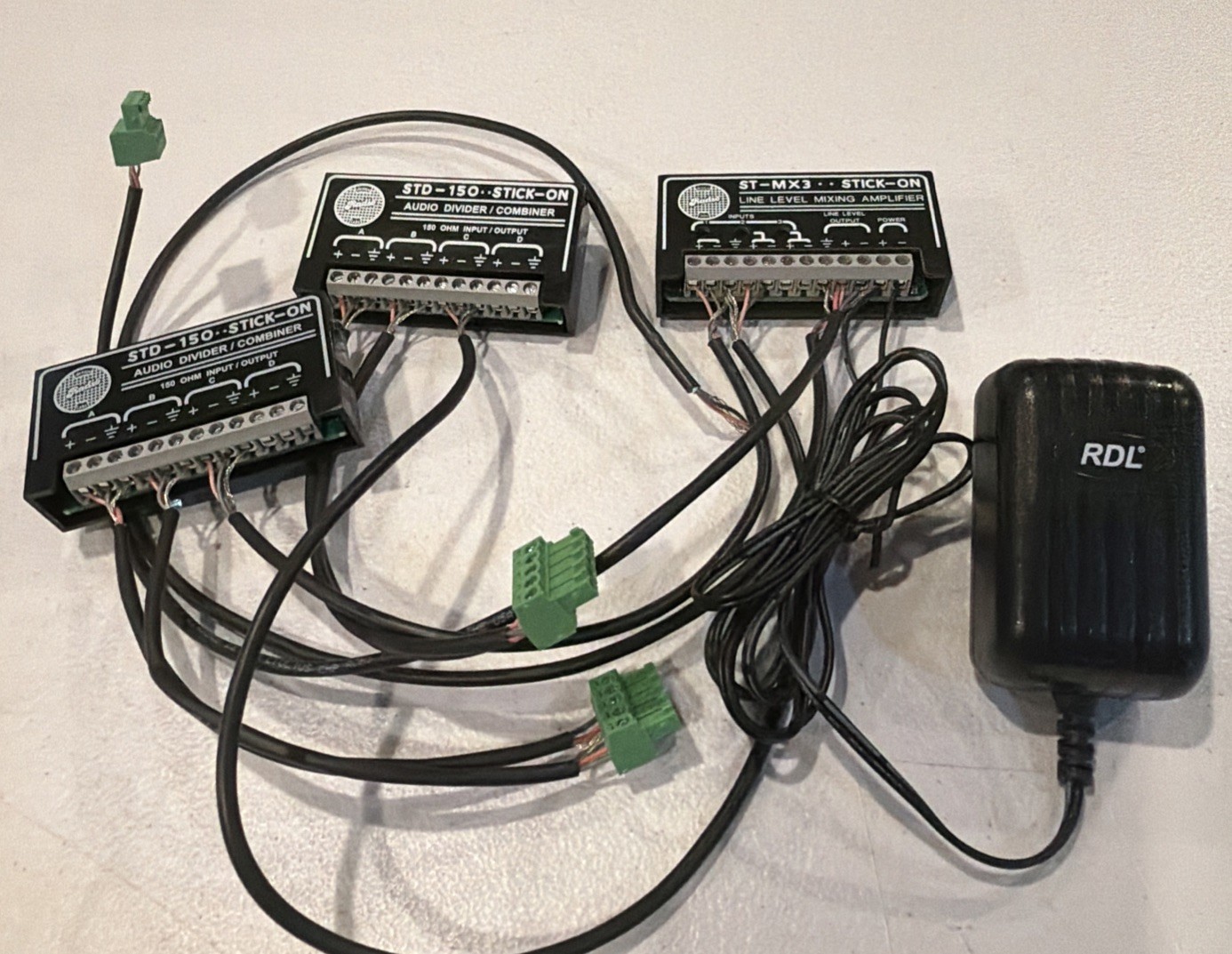 RDL Lot of 3 Stick-ons  (2) STD-150s  and (1) ST-MX3 with Power Supply