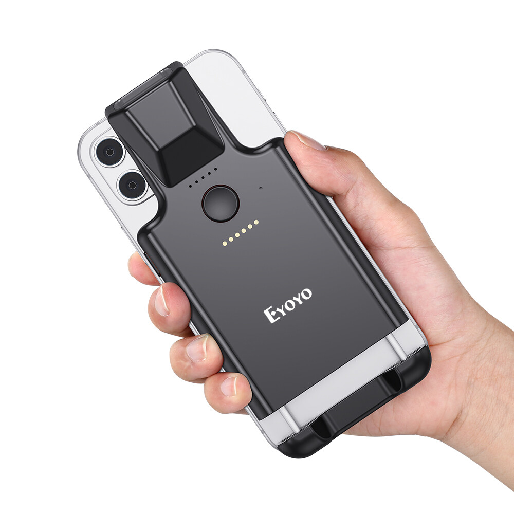 Eyoyo 1D 2D Phone Back Clip Cover Barcode Scanner Bluetooth Bar Code Reader