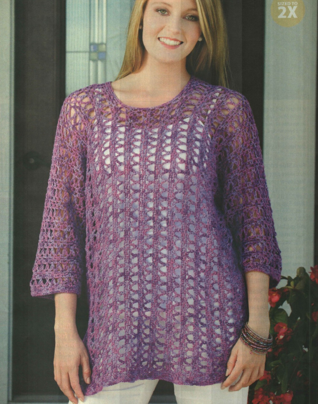 SAVANNAH SHORE TUNIC TOP SWEATER 5 SIZES WOMEN'S CROCHET PATTERN INSTRUCTIONS