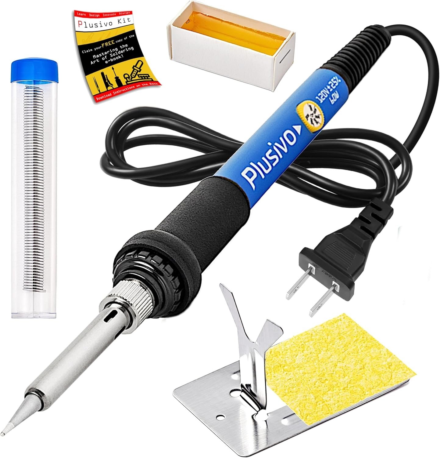 60W Adjustable Soldering Iron Kit - 5-in-1 Electronics Repair Starter Set