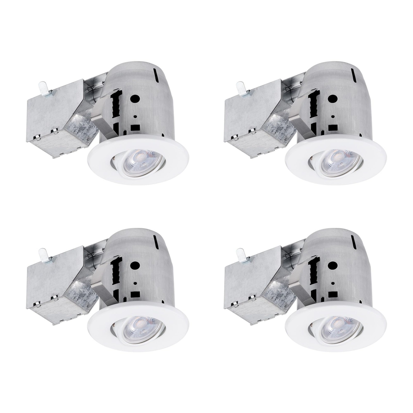 Globe Electric 90718 3" LED IC Rated Swivel 4-Pack, 4" White Round