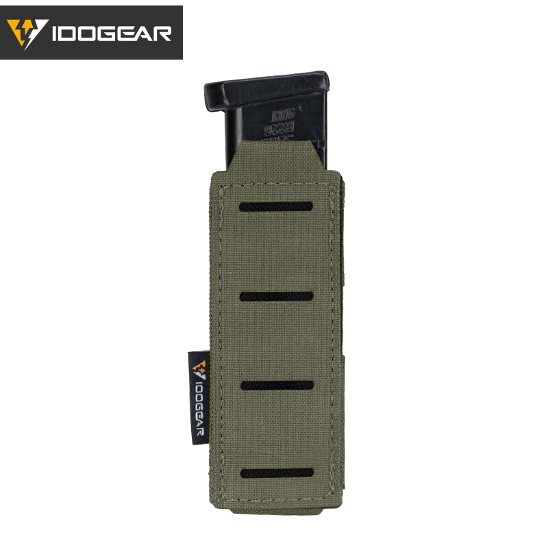 IDOGEAR Tactical LSR 9mm Mag Pouch Airsoft Single Mag Carrier MOLLE Pouch Gear