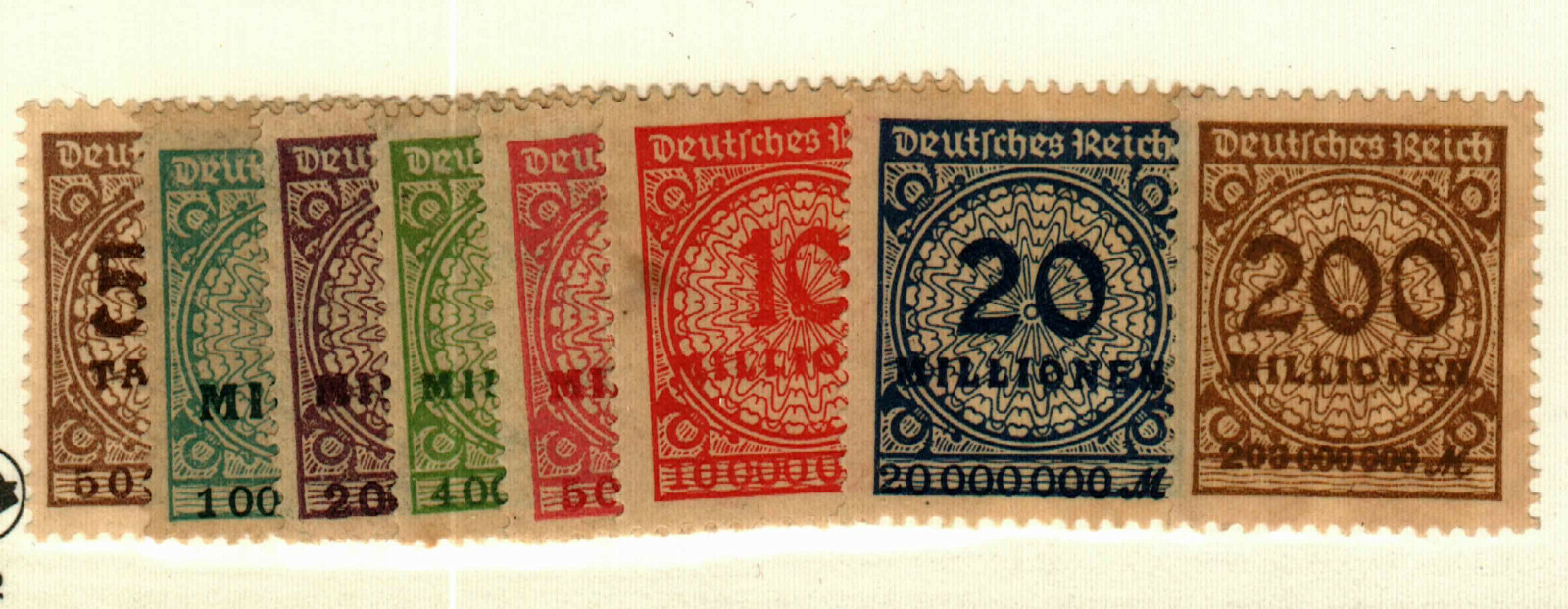Germany #280-1.289,291 MNG CV$2.25