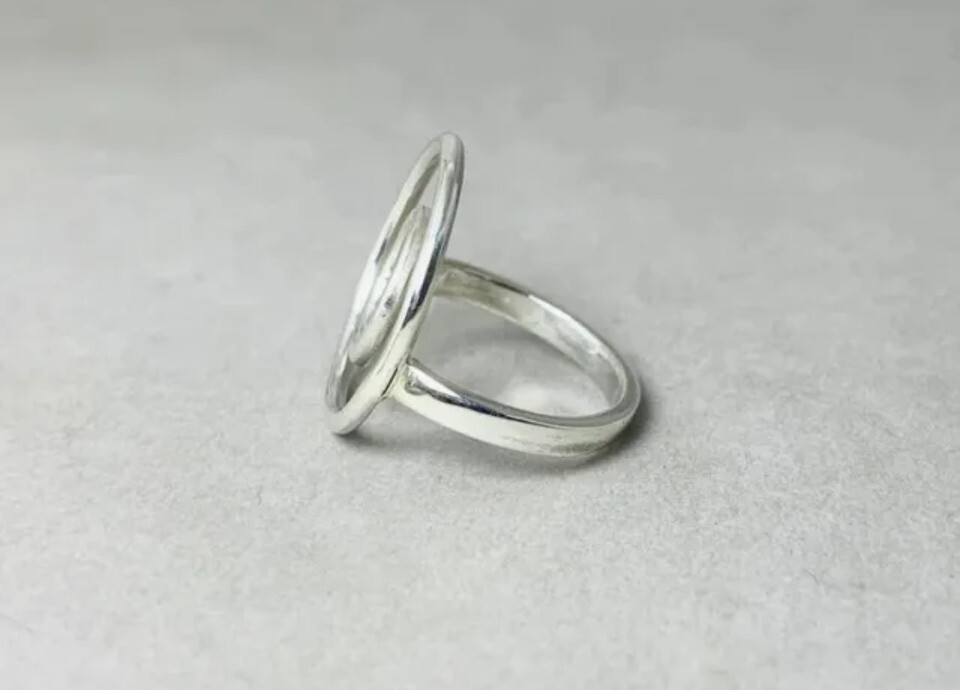 Dual Circle Ring 925 Sterling Silver Band Statement Ring Handmade Ring All size