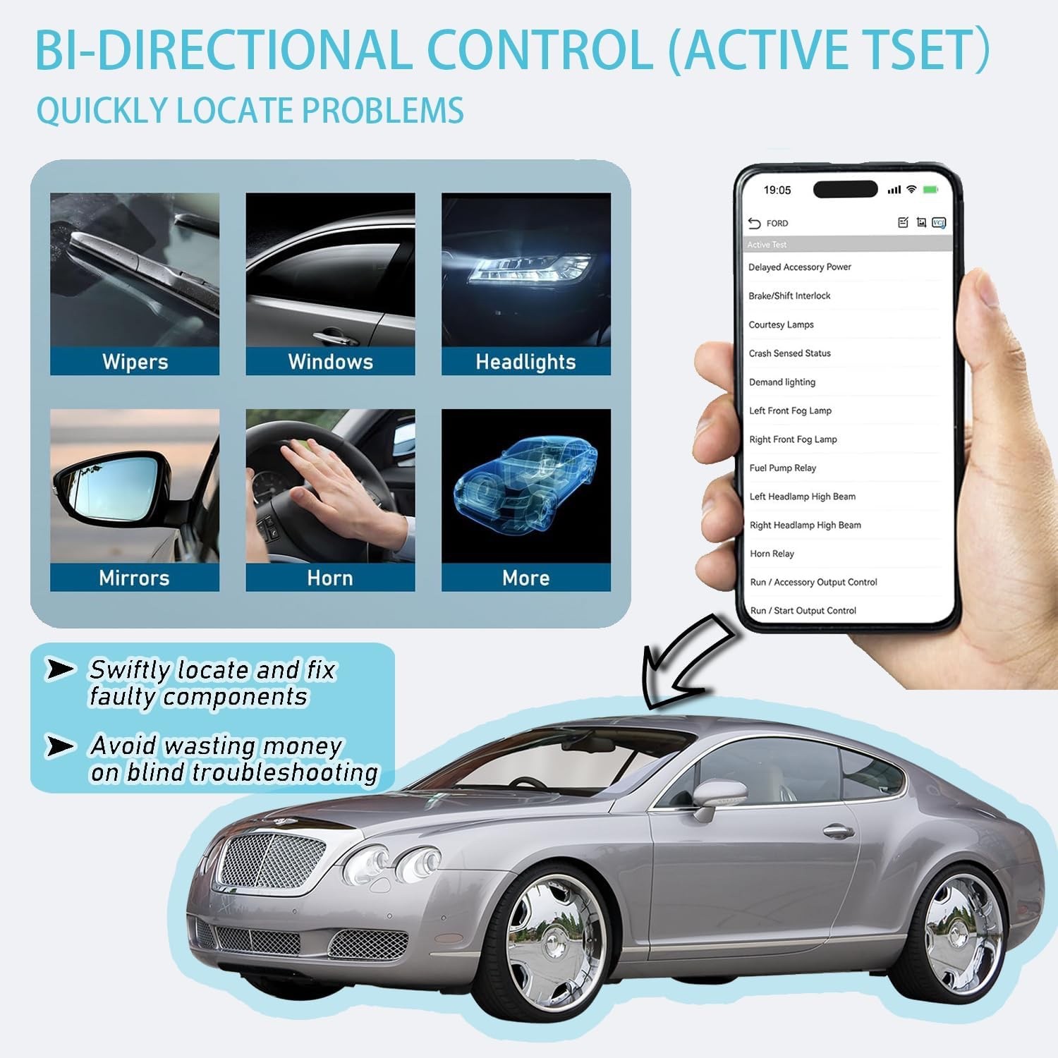 Z100 OBD2 Scanner Bluetooth 5.2 Full System Diagnostic Tool - 9+ Reset