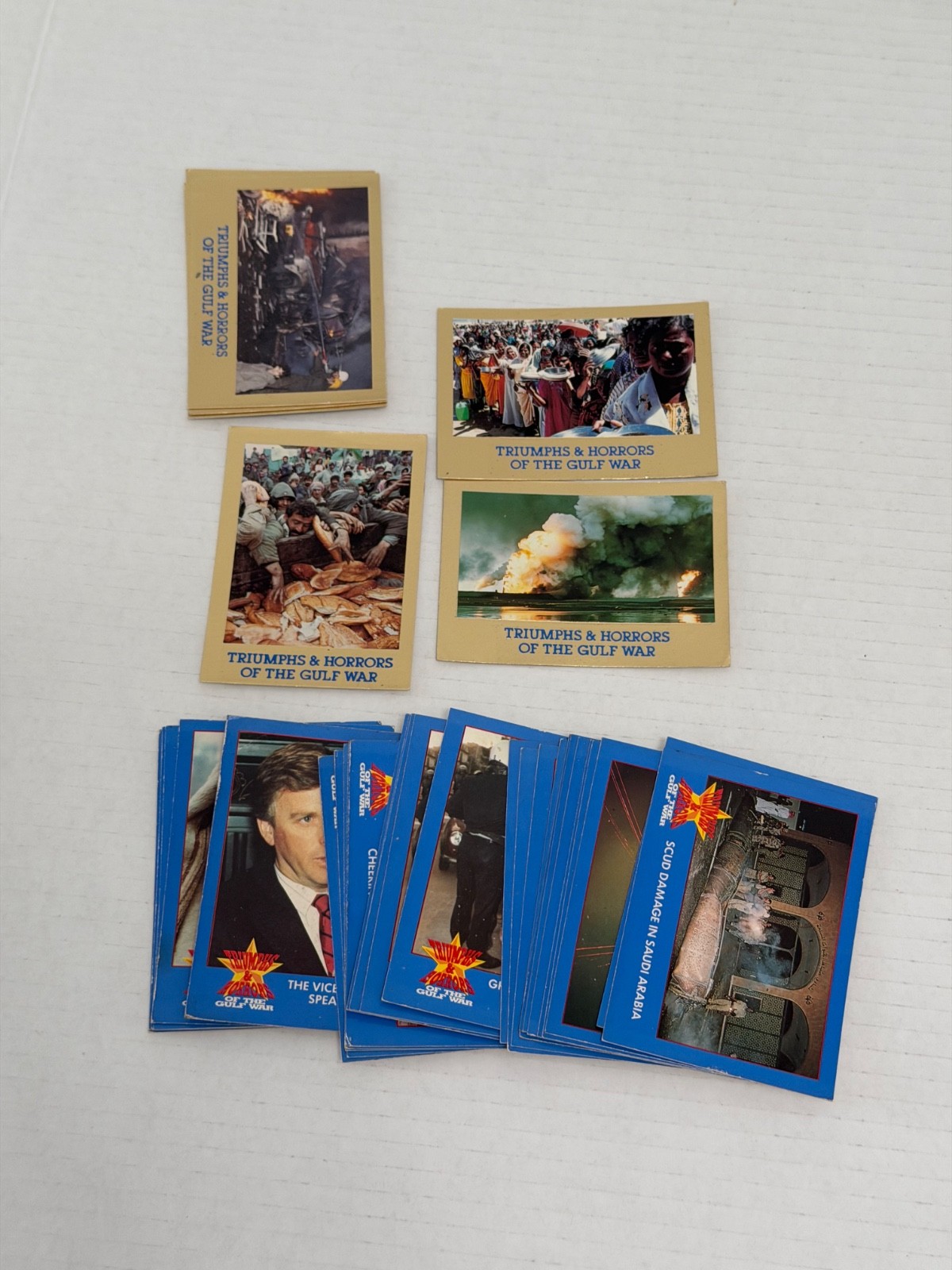 RARE GOLD TRIUMPHS AND HORRORS OF THE GULF WAR CARDS VINTAGE TRADING