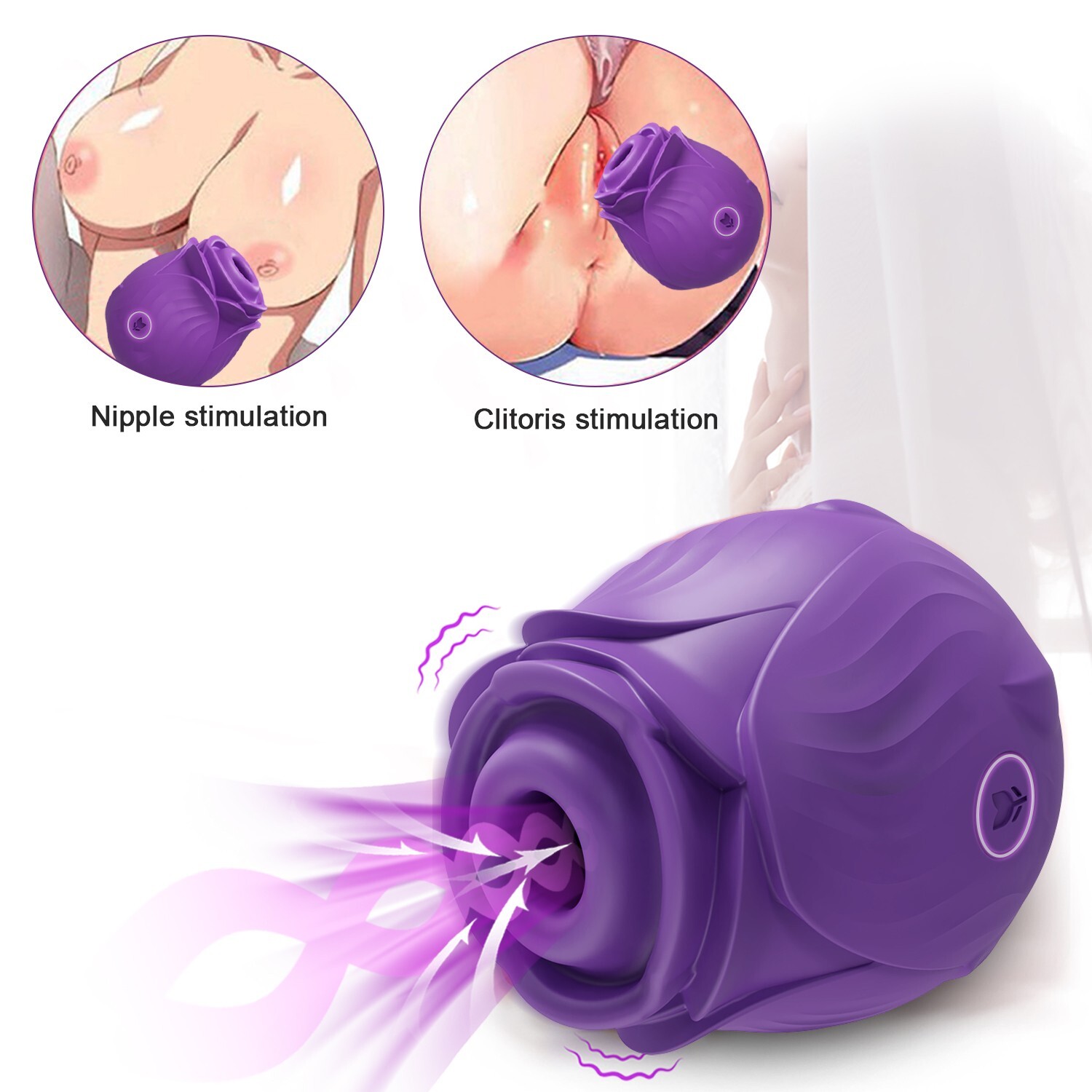 Rose Sex Toys Nipple Sucking Vibrator Oral Clit Sucker Massager for Adult Women