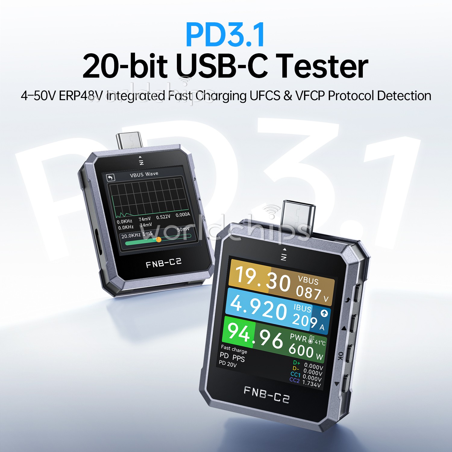 FNIRSI FNB-C2 Multifunction USB Tester Current Volt Power Meter charging Tester