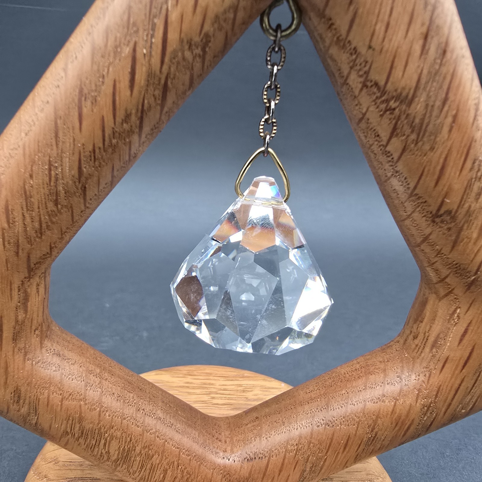 Wood And Crystal Pedant Suncatcher Ashton Originals Handmade 6.5"