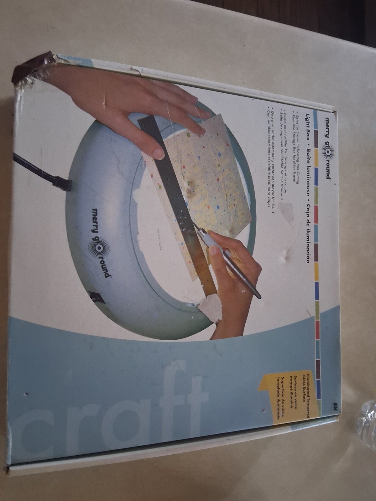 EK Success Merry Glo Round 9" Illuminated Rotating Craft Turntable & Lightbox