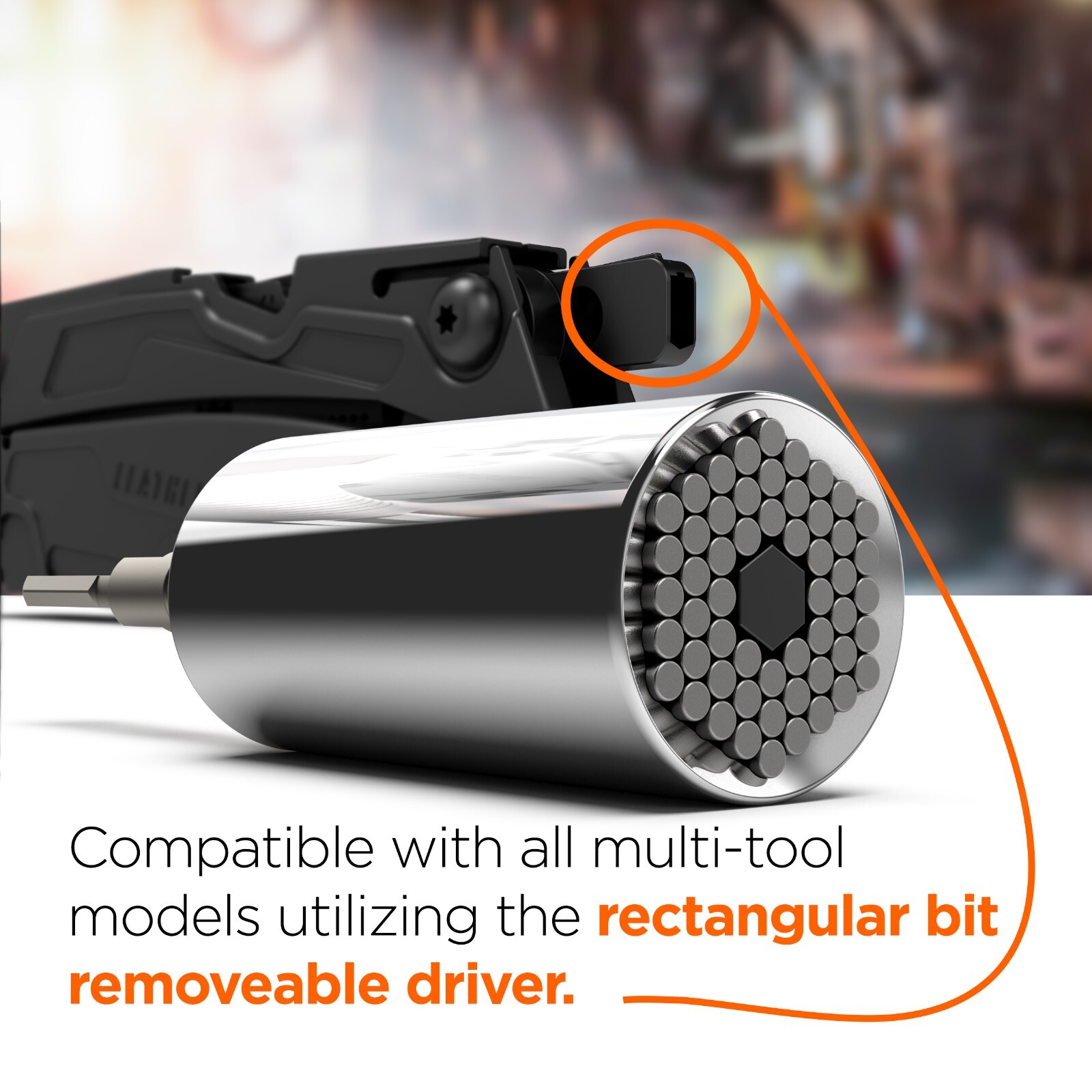 Universal Socket Adapter Compatible with Multi-Tool Bit Leatherman Accessories