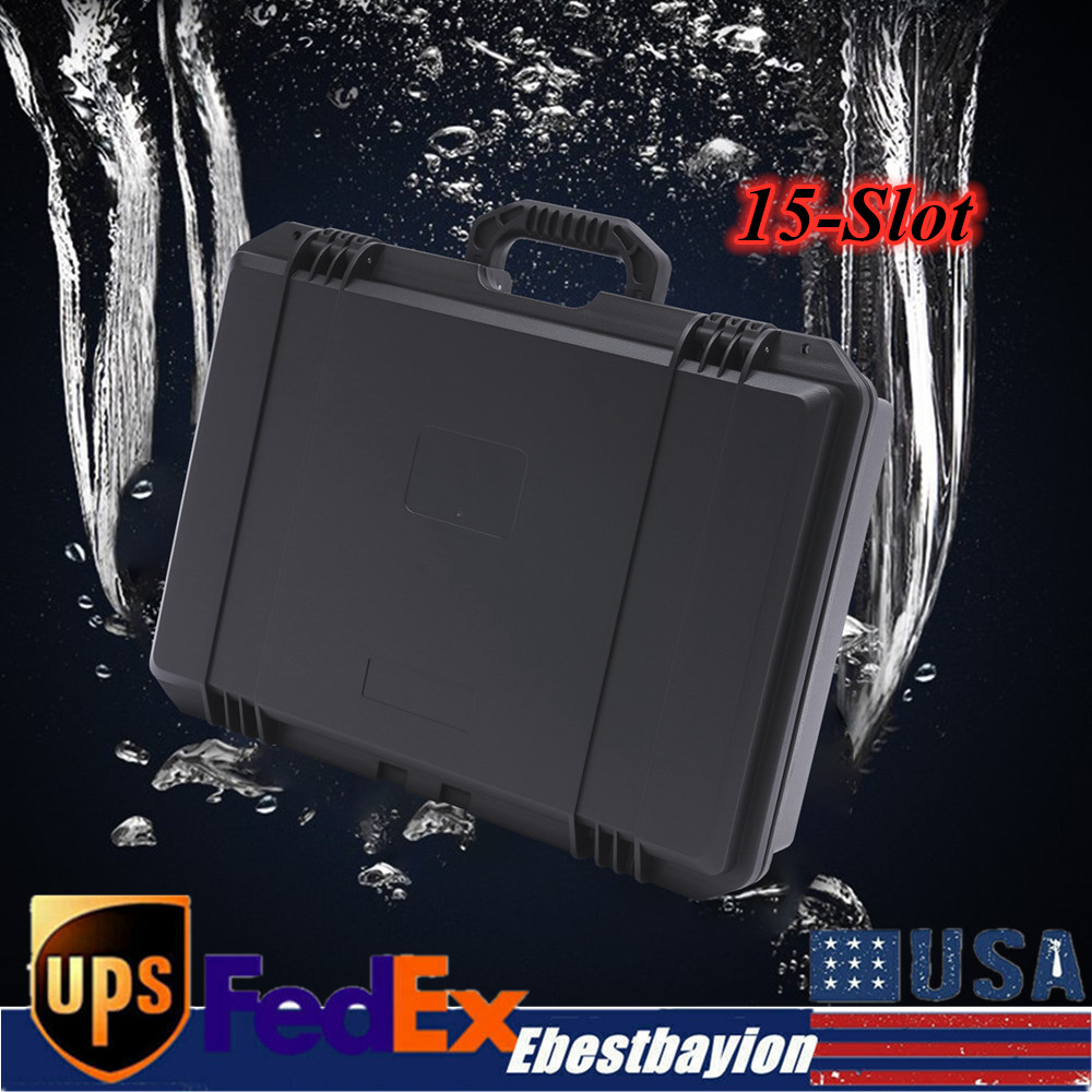 Watch Box Display Case Fit 15 Watch in Custom Foam Travel Watch Case Waterproof