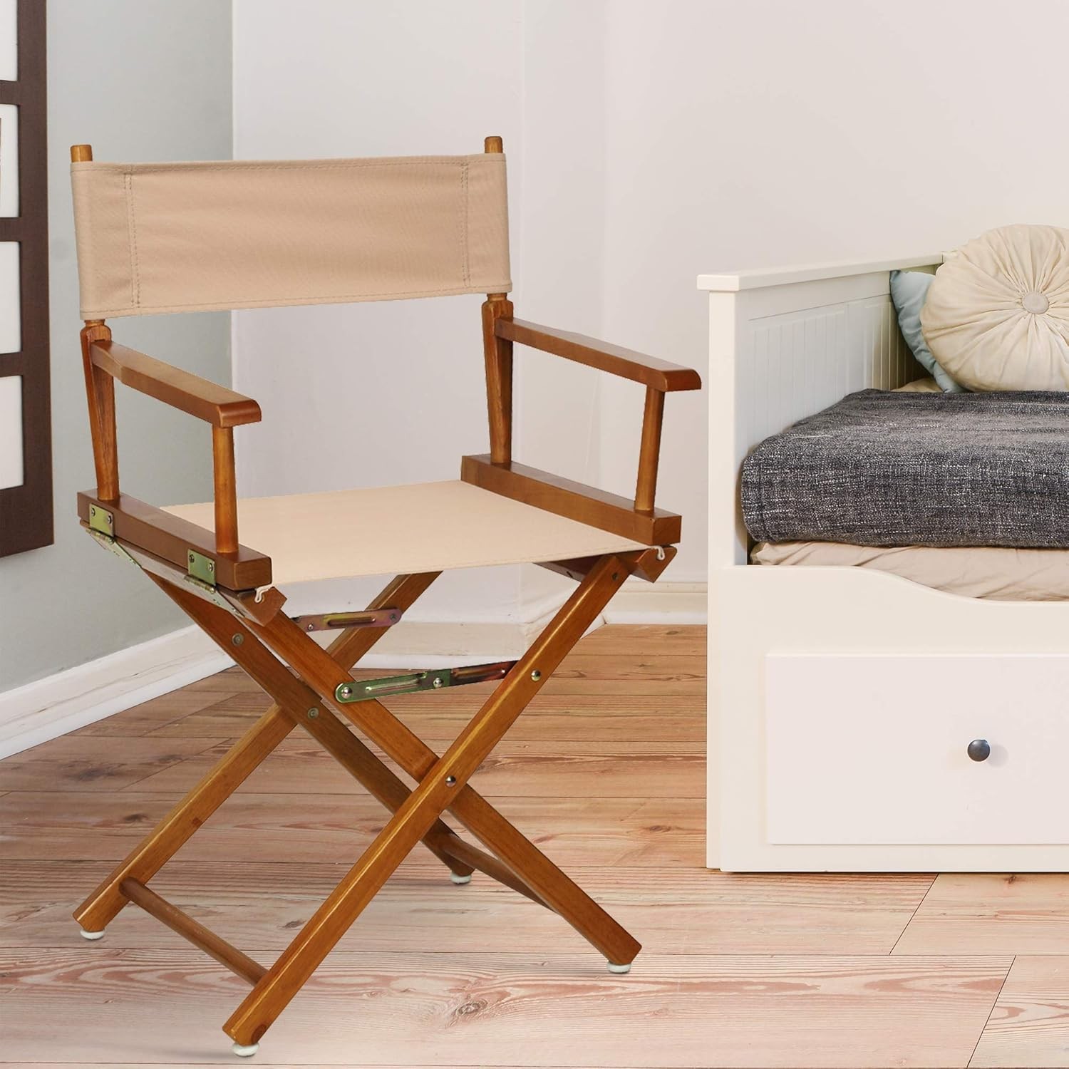 Director's Chair ,Honey Oak Frame/Tan Canvas,18" Classic Height