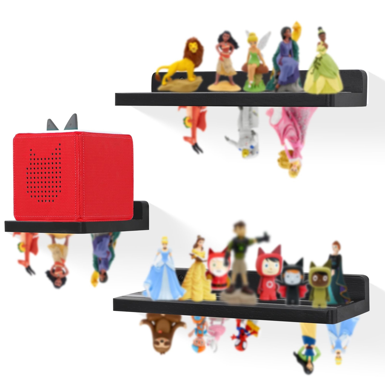 for Tonie Shelf Magnetic,Oak for Toniebox Figures Storage, Wall Floating Shel...