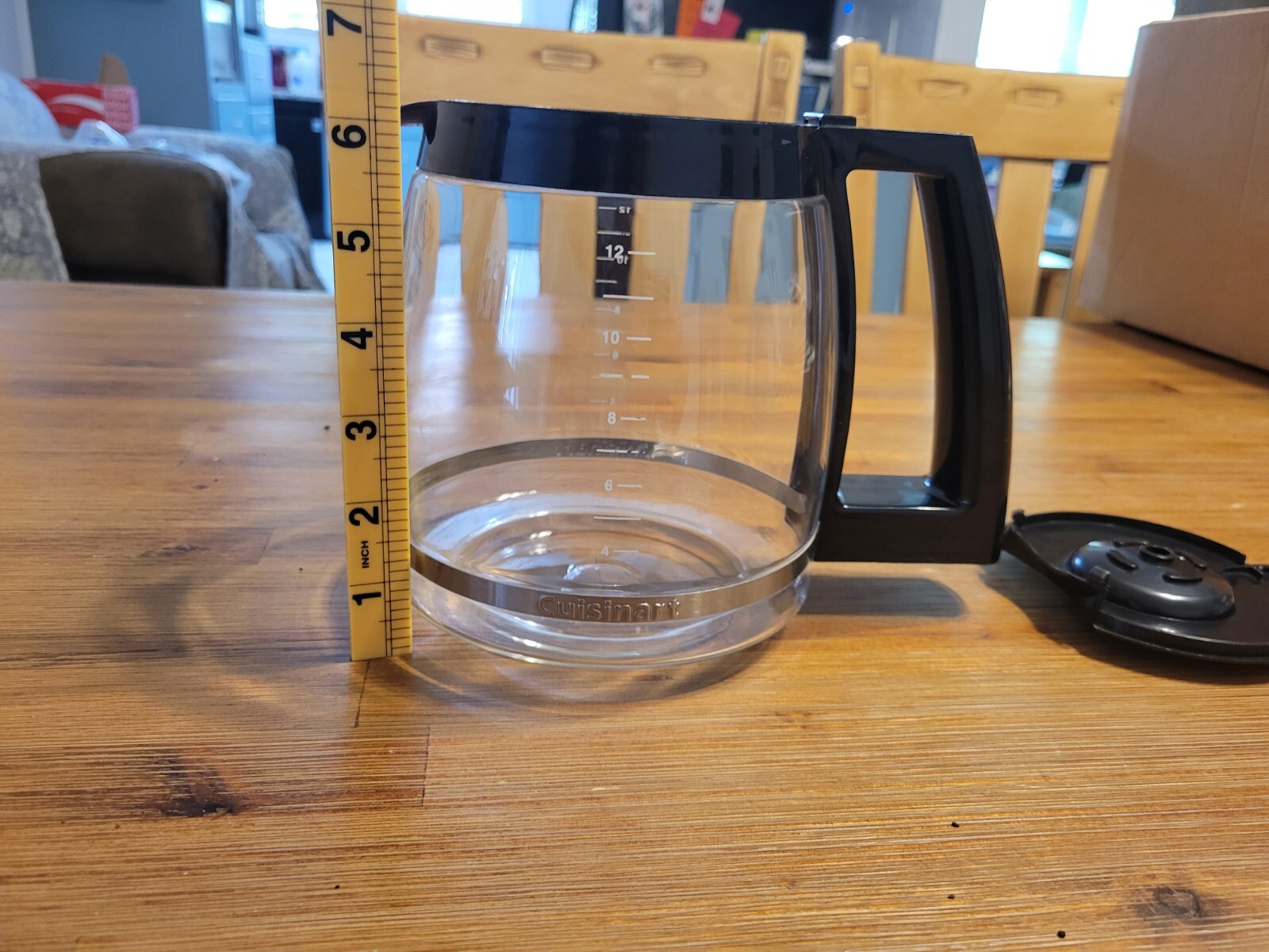 Cuisinart Coffee Maker Carafe 12 Cup and Lid Replacement Part Clear Glass