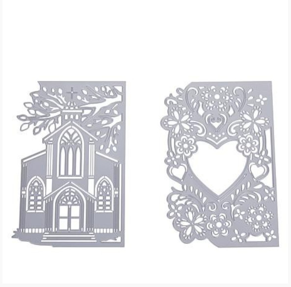 Crafter's Companion Cardmaking Intri'Lace Dies,2pc, 786727 Love,Wedding