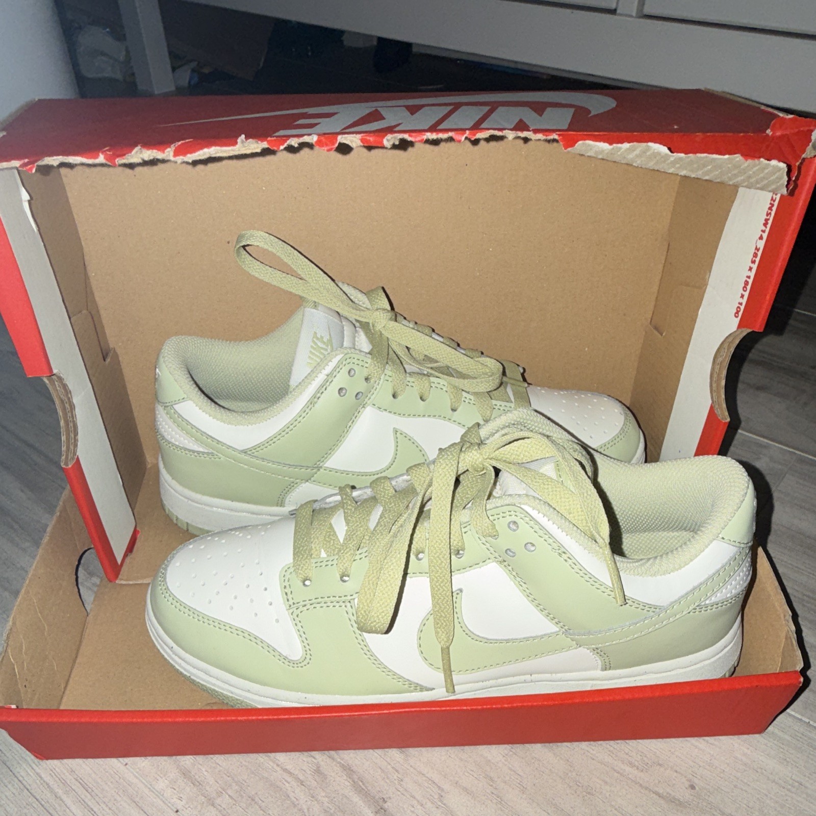 Nike Unisex Adults Low Top Lace-Up Colorblock Sneakers Light Green/White