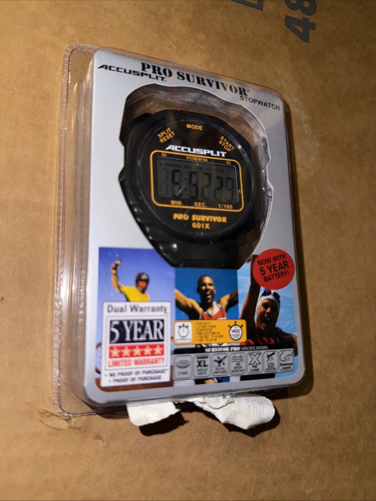 Accusplit Pro Survivor 601X Stopwatch – XL Display, Shock-Resistant | New Sealed