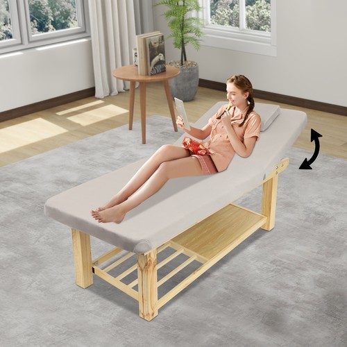 Massage Bed Physical Rectangular Treatment Bed Spa Facial Massage Table w/Pillow