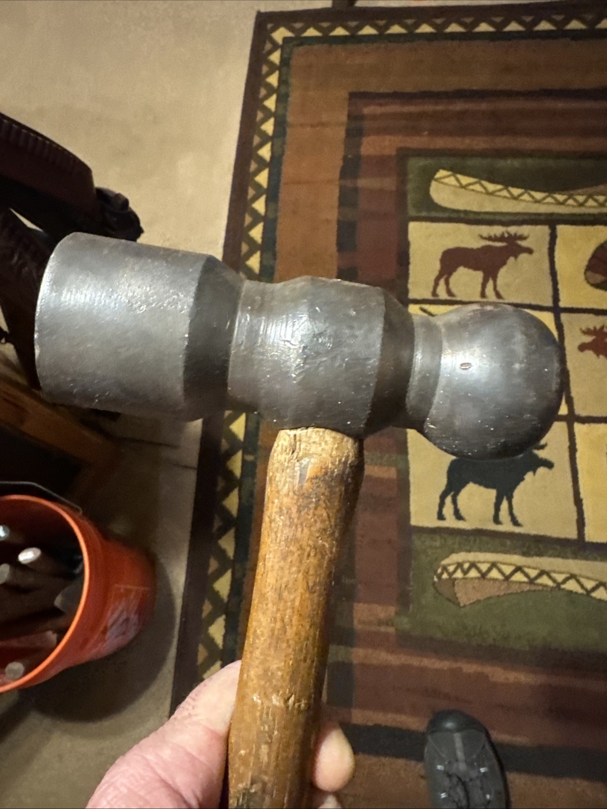 Vintage Huge 7 lb Ball Peen Hammer