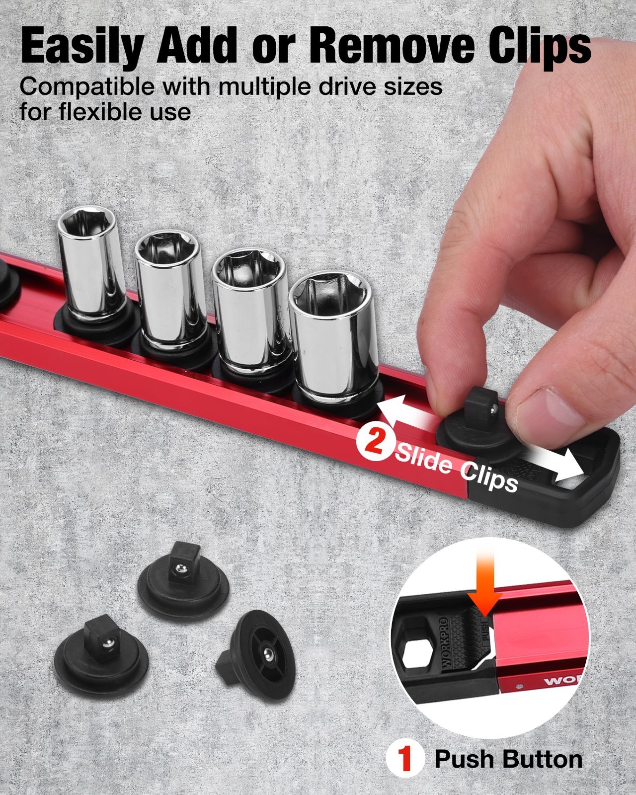 Magnetic Socket & Screwdriver Organizer Set - 6-Piece Tool Storage Solution, Met