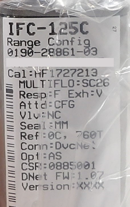 Celerity IFC-125C Mass Flow Controller MFC AMAT 0190-28861 New Surplus