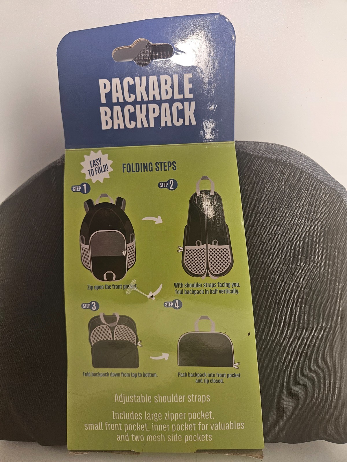 Lightweight Packable Foldable Outdoor Folding Backpack Travel Hike Black