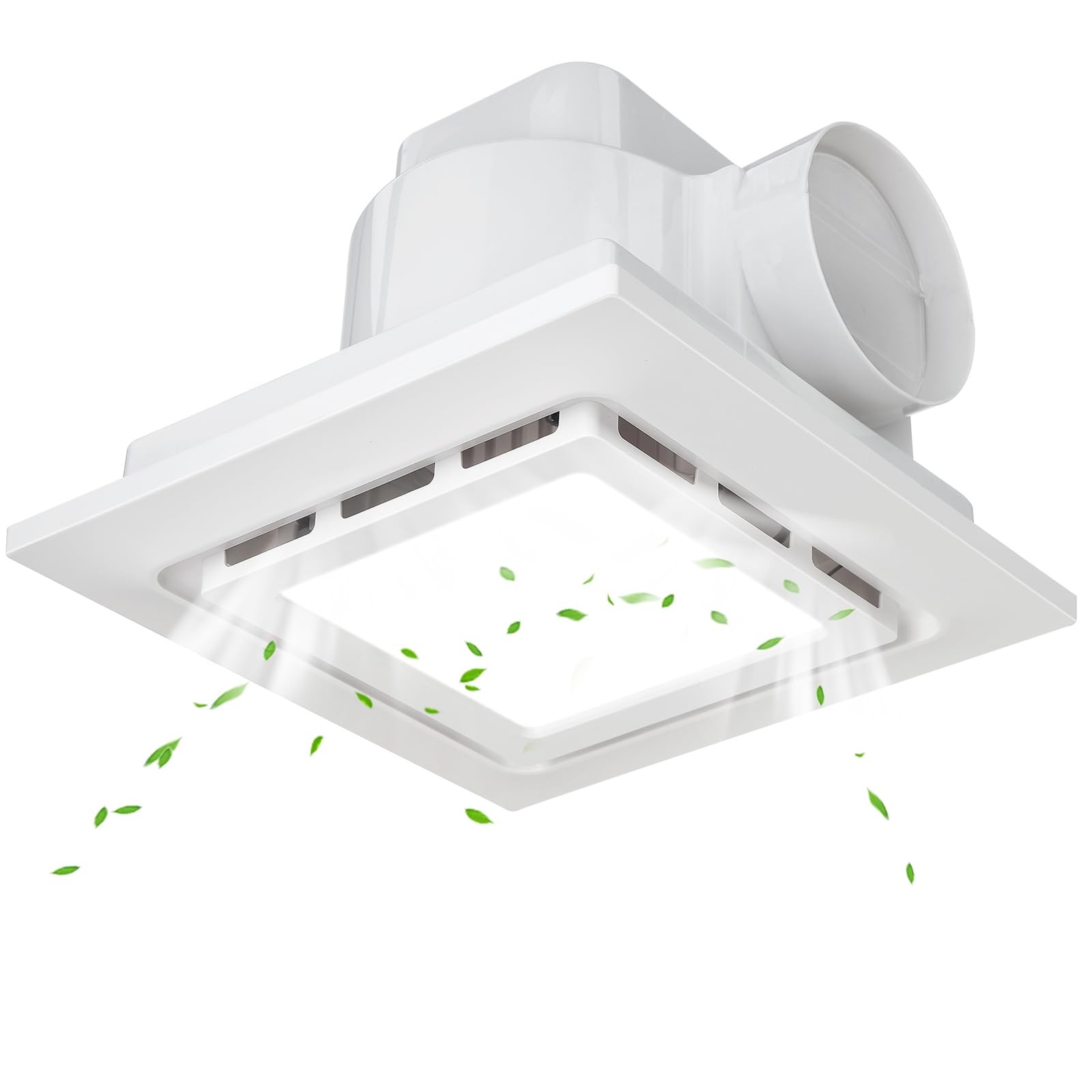 10" Ultra Quiet Bathroom Exhaust Fan with 6500K LED Light, 1.0 Sone 145 CFM, ...
