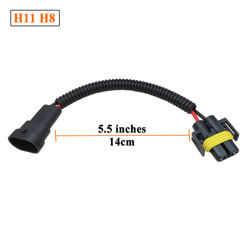 4pcs H11 H8 H9 Fog Light Extension Wiring Harness Socket Cable Connector Adapter