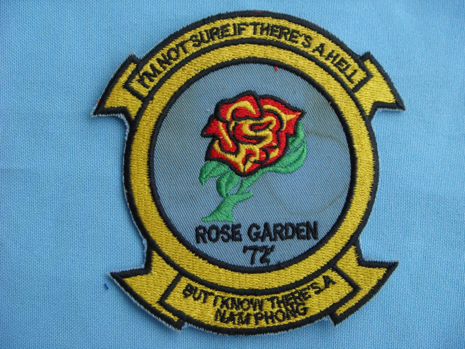 VIETNAM WAR PATCH,USMC MARINE YEAR 1972 ROSE GARDEN AIRBASE NAM PHONG THAILAND