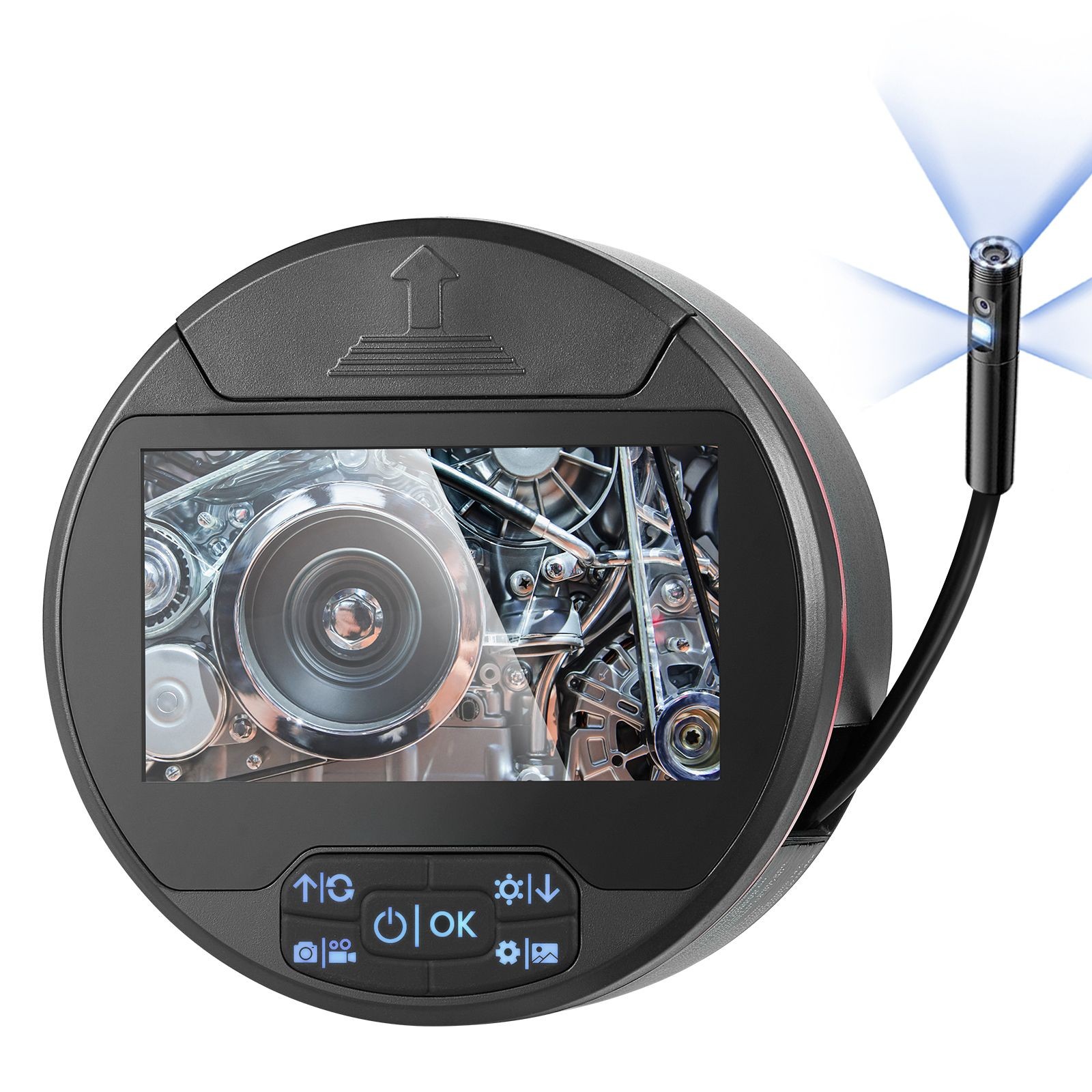 Triple Lens Borescope Camera 4.3in IPS Screen 16.4FT Cable