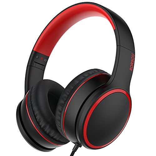R10 On-Ear Headphones with Microphone, Lightweight Folding Stereo Bass