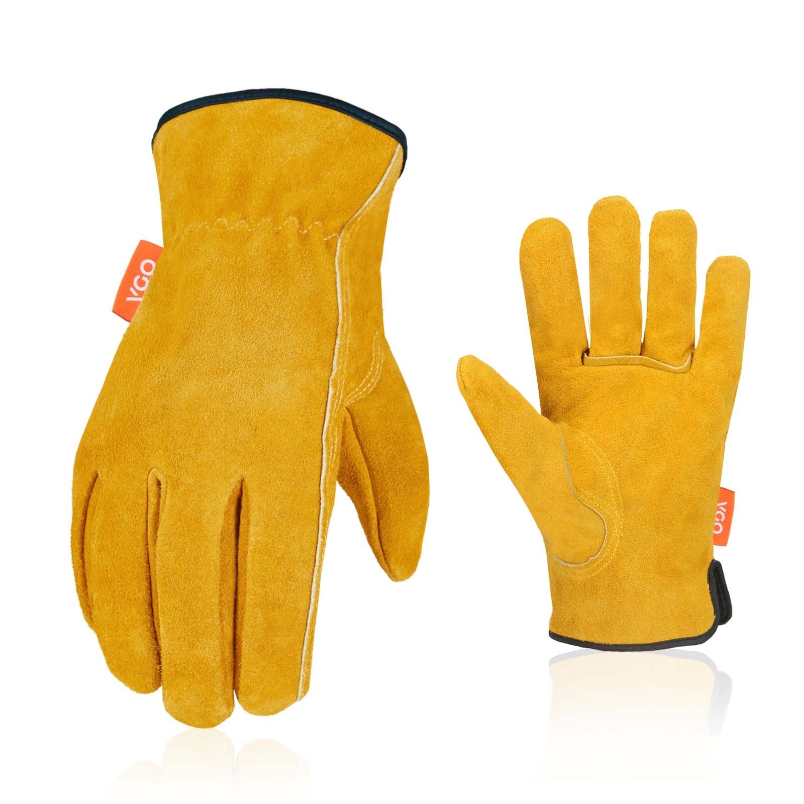 Vgo 1/3Pairs Unlined Cowhide Split Leather Work Gloves,Heavy Duty(CB9501)