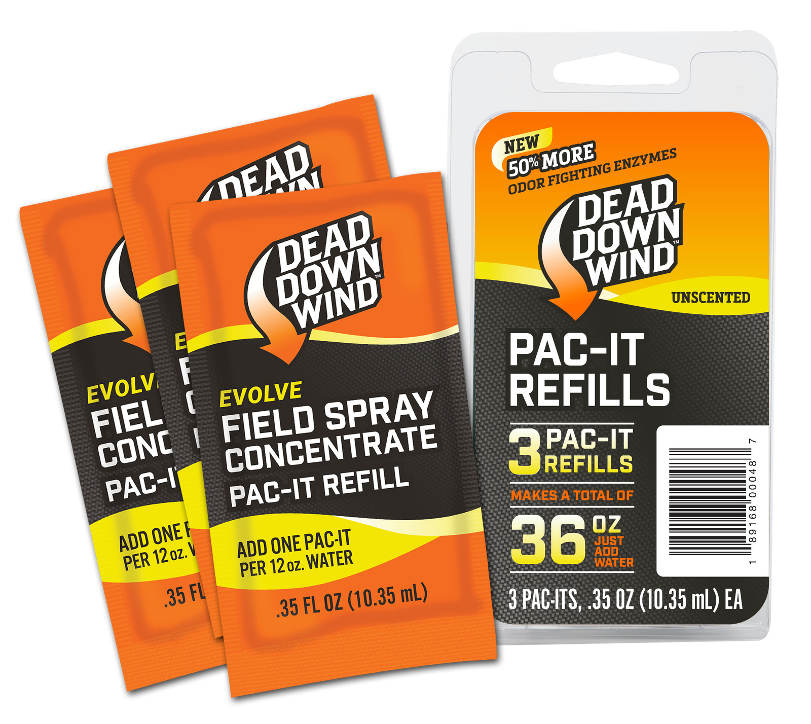 Dead Down Wind 1310 Evolve Field Spray Pac-It Refills Cover Scent Odor Eliminato