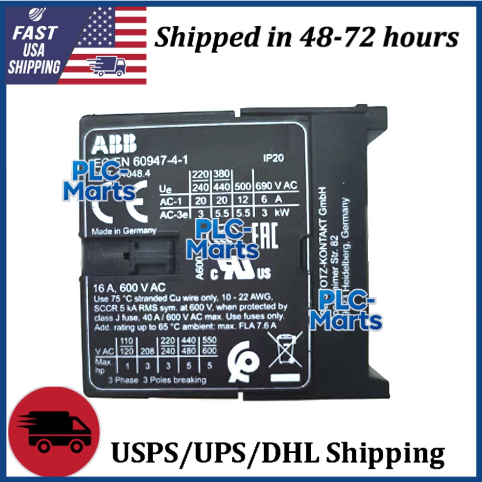ABB IEC/EN60947-4-1 Contactor New In Box US Free TAX