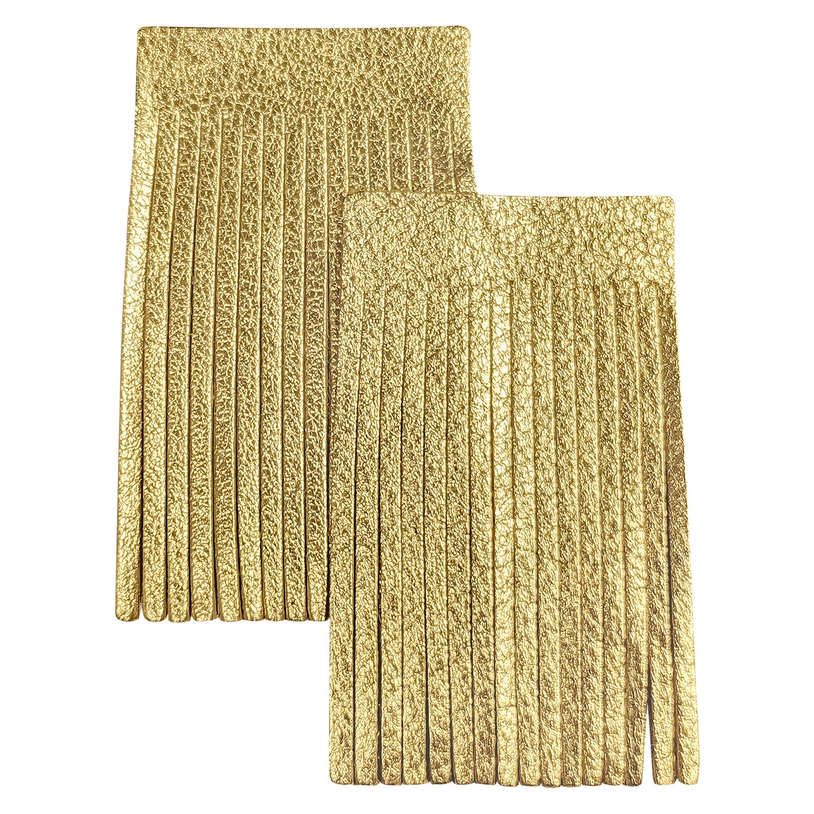 3 Pack - Realeather(R) Crafts Deerskin Fringe 2"x3" 2/Pkg-Metallic Gold - SF0203