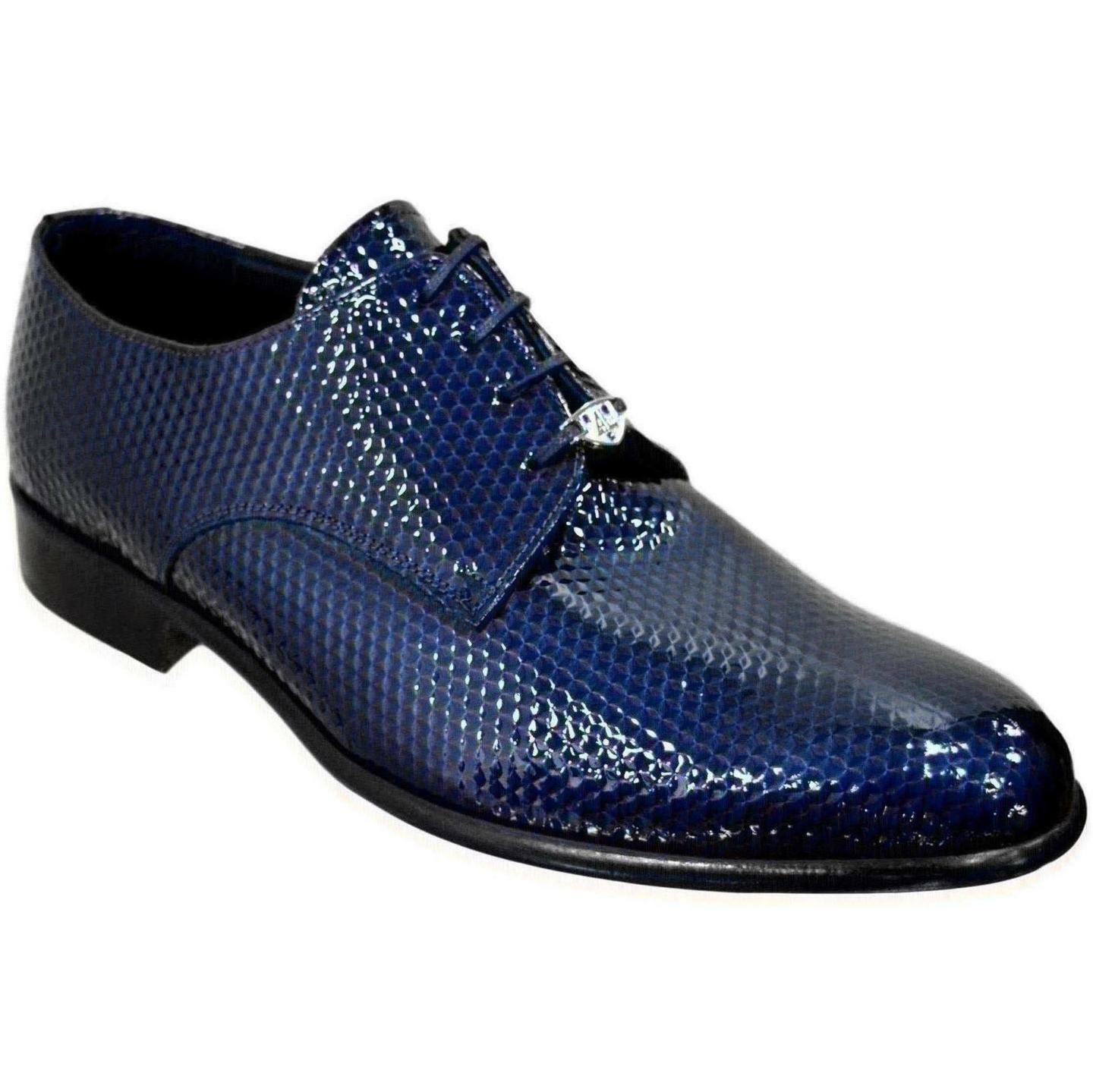 HIGH LEVEL CEREMONY SHOES MEN MODEL DERBI ARTICLE 214N BLUE CUBES