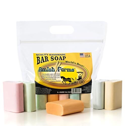 Amish Farms Bar Soap w/All Natural Bentonite Clay | Made in USA, Vegan for