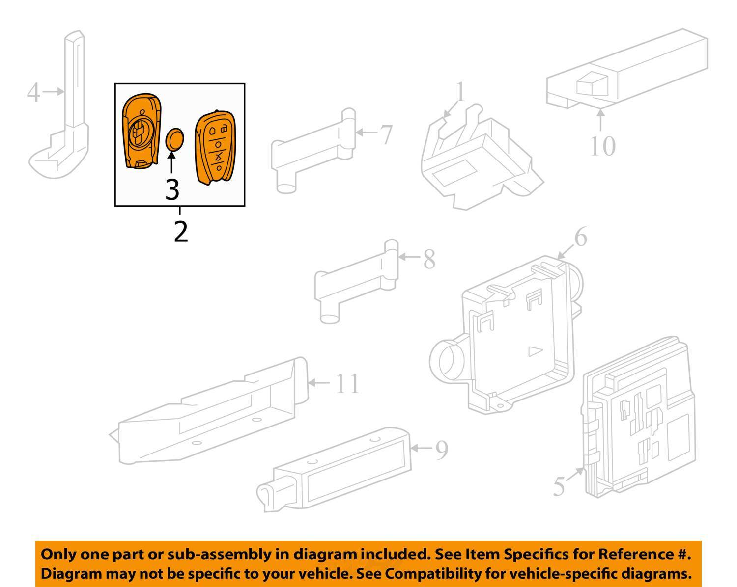GM OEM 21-23 Trailblazer Keyless Entry Components-Transmitter 13530748