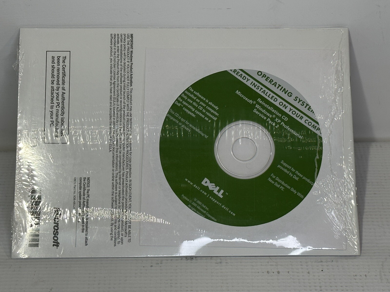 Dell Windows XP Professional Service Pack 2 Reinstallation CD SP2 New Sealed