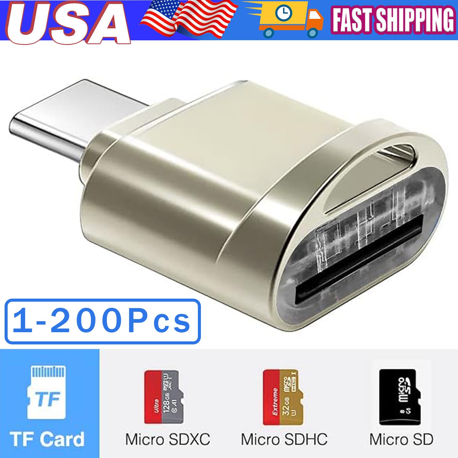 TypeC To Micro SD TF Card Reader OTG USB Adapter Converter For Samsung Phone Lot