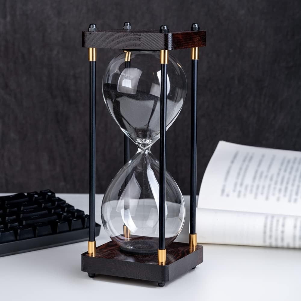 Large Sand Timer, Hourglass Timer 60 Minutes,Vintage Wooden Hour Glass Timer,Mod